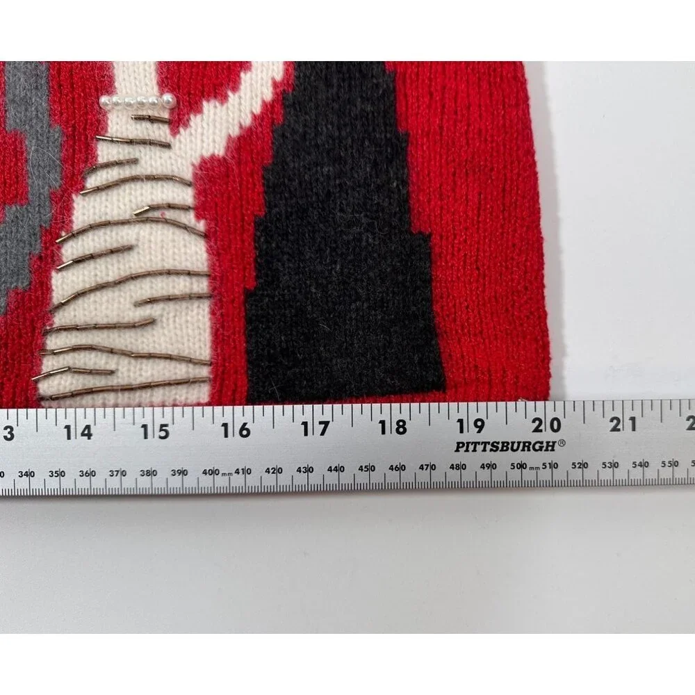 Coldwater‎ Creek Red Bejeweled Cats Kitchy Zip Sweater Jacket Size L - Picture 11 of 16